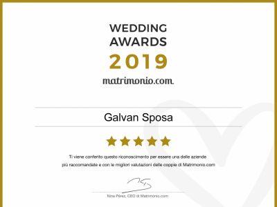 Galvan Sposa riceve il premio Wedding Awards 2019